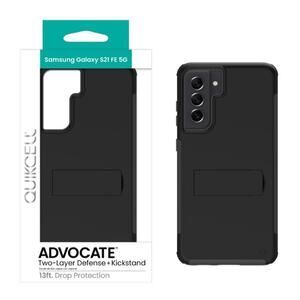 New Samsung Galaxy S21 FE/FE 5G ADVOCATE Dual-Layer Kickstand Case STEEL BLACK